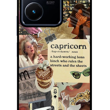 Capricorn Zodiac Vivo Y22 Glass Case