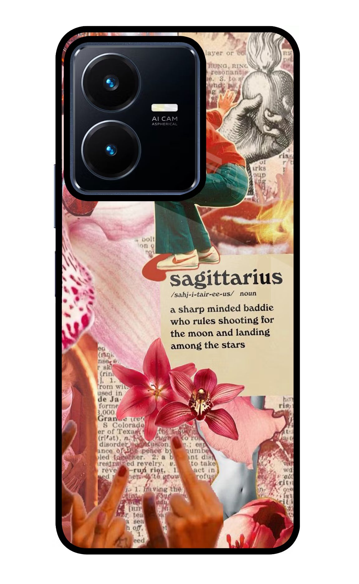Sagittarius Zodiac Vivo Y22 Glass Case Back Cover by Casekaro