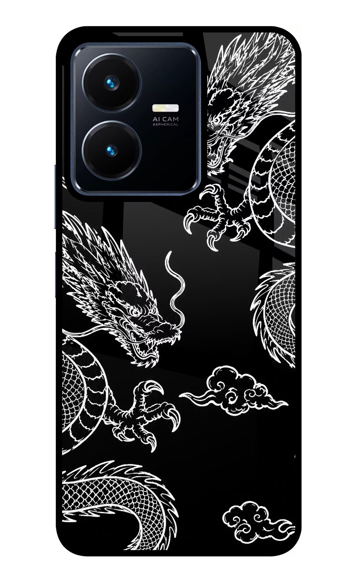 Twin Dragons Vivo Y22 Glass Case