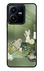 Aesthetic anime Vivo Y22 Glass Case