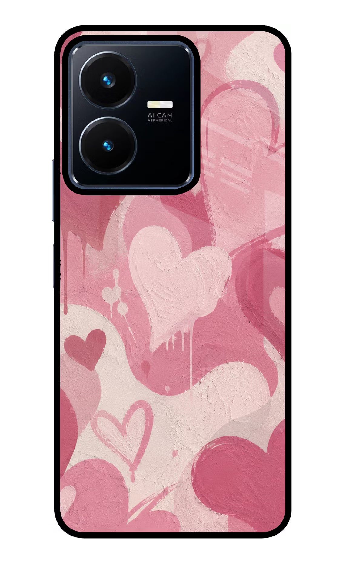 Hearty case Vivo Y22 Glass Case Back Cover by Casekaro