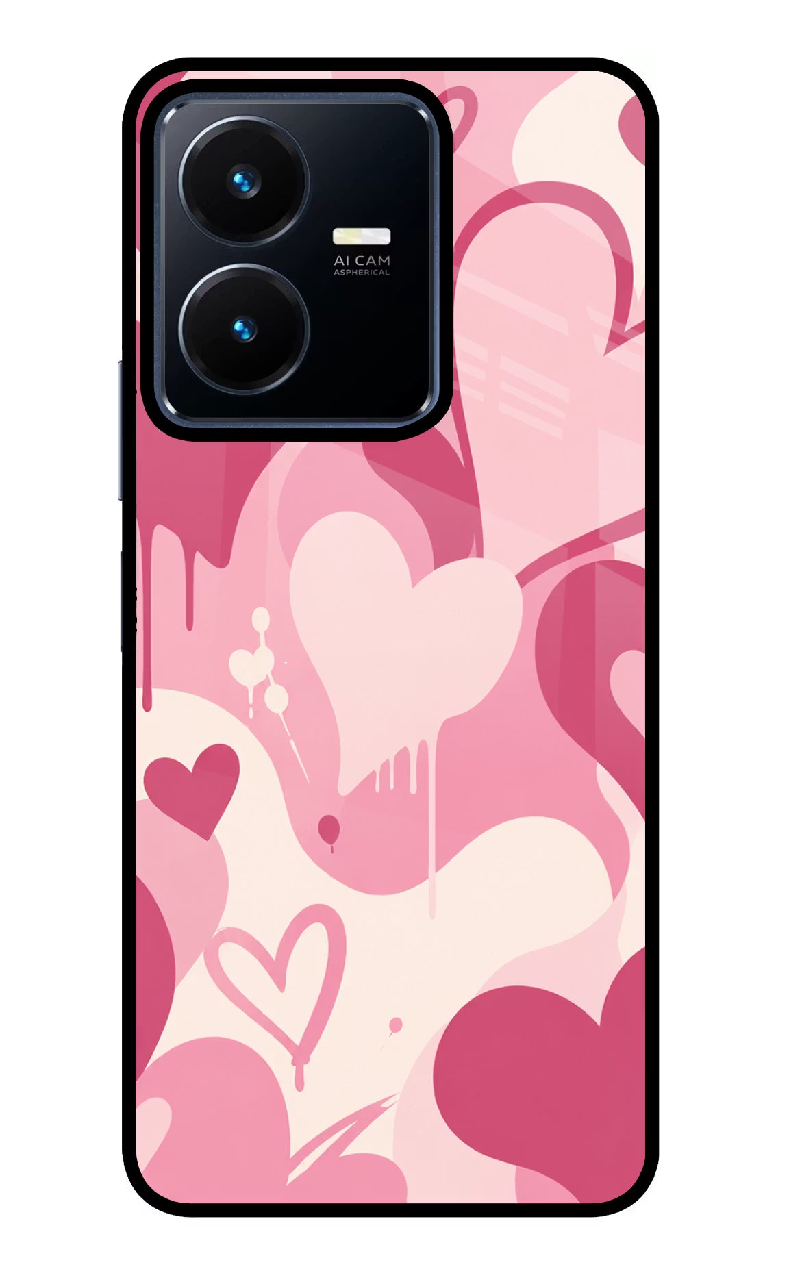 Hearty case Vivo Y22 Glass Case Back Cover by Casekaro