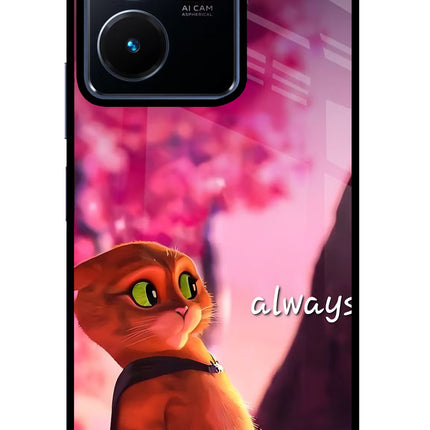Always Cat Vivo Y22 Glass Case