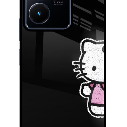 Kitty Charm Vivo Y22 Glass Case