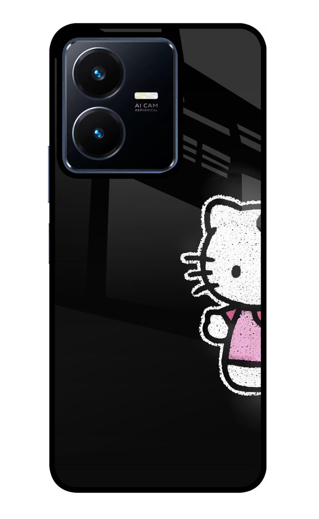 Kitty Charm Vivo Y22 Glass Case