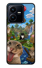 Minecraft Cat Chaos Vivo Y22 Glass Case