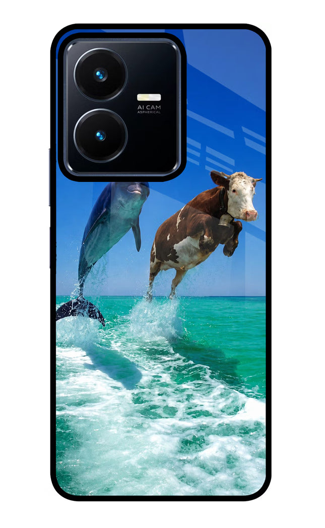 Dolphin vs Cow Vivo Y22 Glass Case