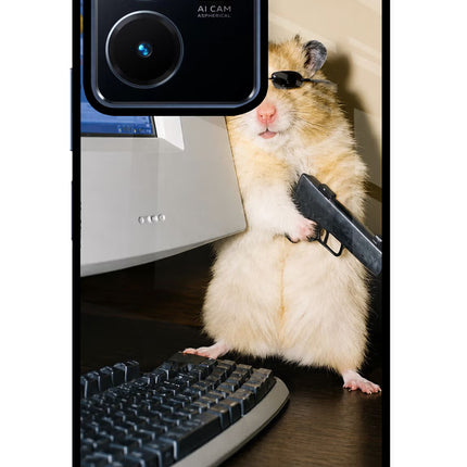 Hacker Hamster Vivo Y22 Glass Case