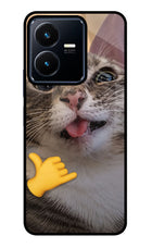 Silly Cat Call Vivo Y22 Glass Case
