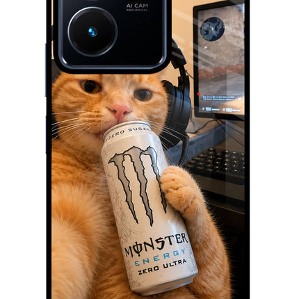 Gamer Cat Energy Vivo Y22 Glass Case