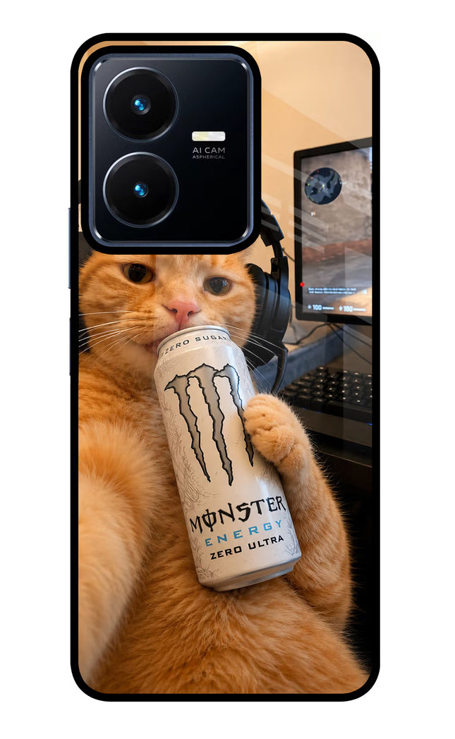 Gamer Cat Energy Vivo Y22 Glass Case