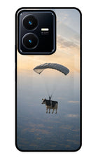 Skydiving Cow Vivo Y22 Glass Case
