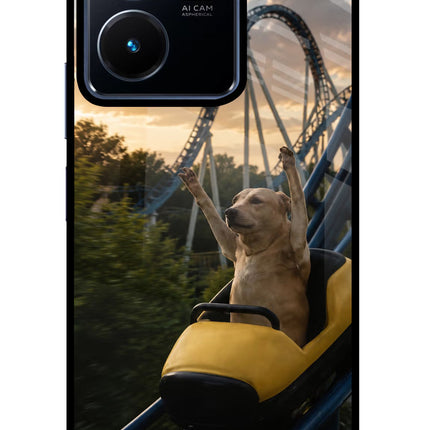 Rollercoaster Dog Vivo Y22 Glass Case