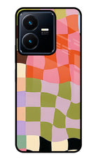 Wavy Grid Vivo Y22 Glass Case