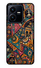 Folk Print Vivo Y22 Glass Case