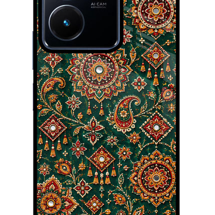 Green Pataka Vivo Y22 Glass Case