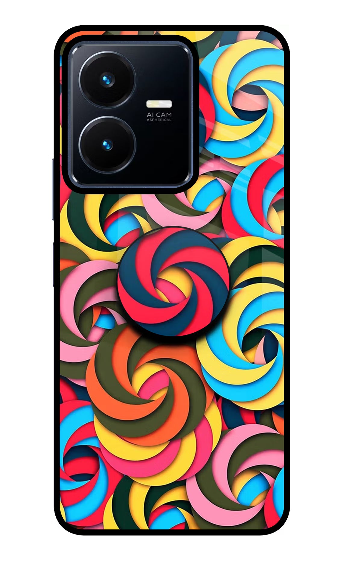 Spiral Pattern Vivo Y22 Pop Case by Casekaro