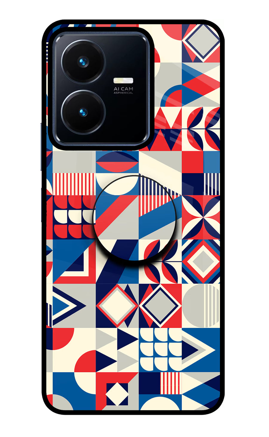 Colorful Pattern Vivo Y22 Pop Case, Glass case