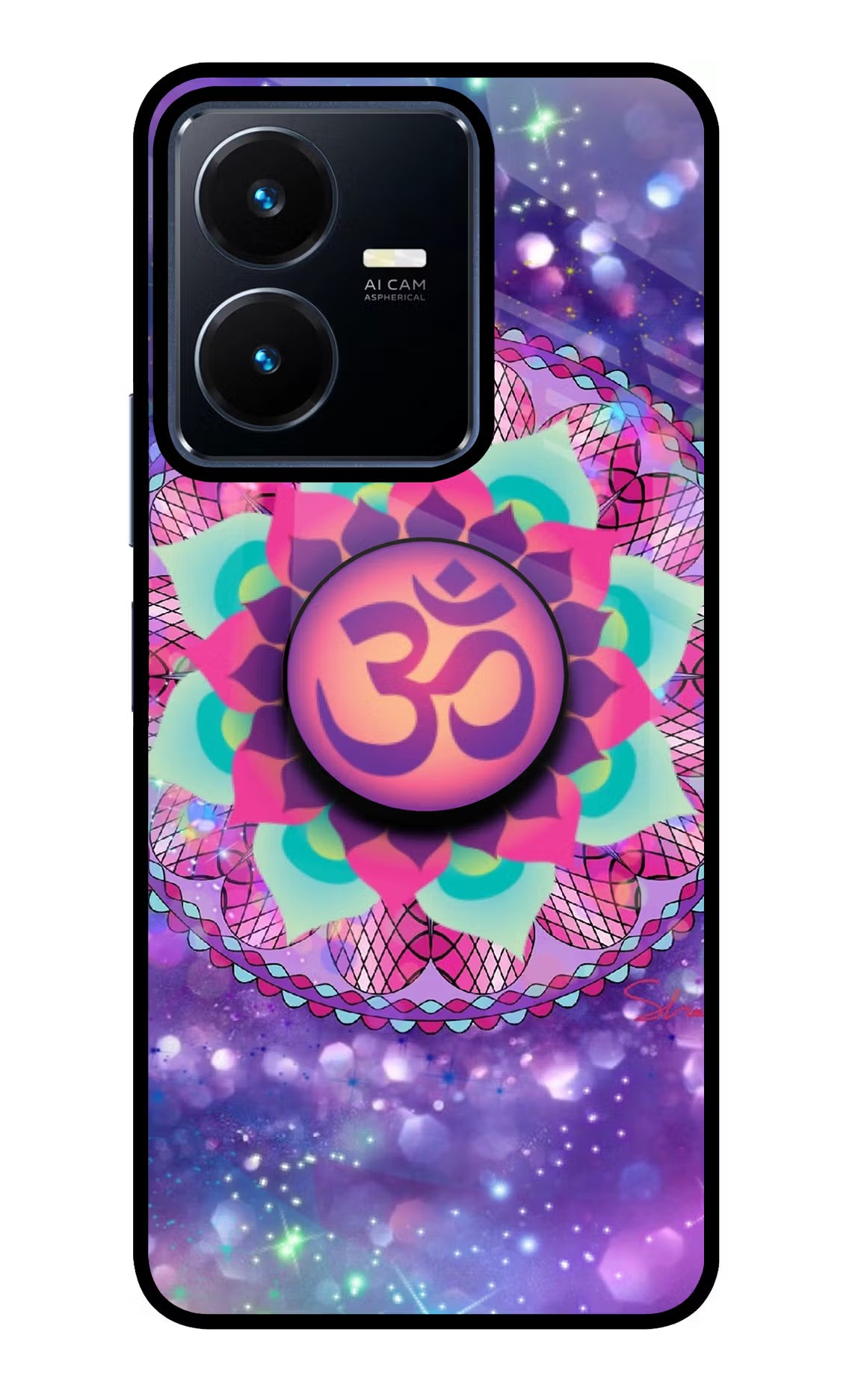 Om Purple Vivo Y22 Pop Case by Casekaro