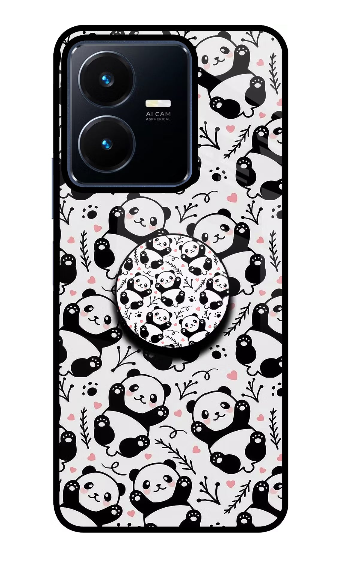 Cute Panda Vivo Y22 Pop Case by Casekaro