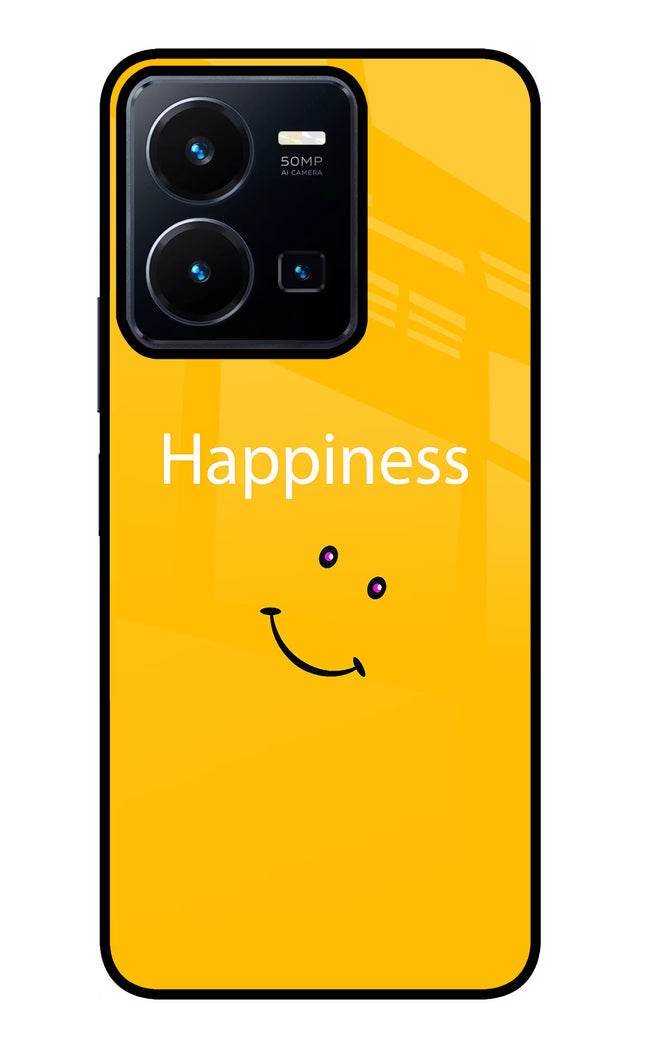Happiness With Smiley Vivo Y35 Glass Case Back Cover by Casekaro