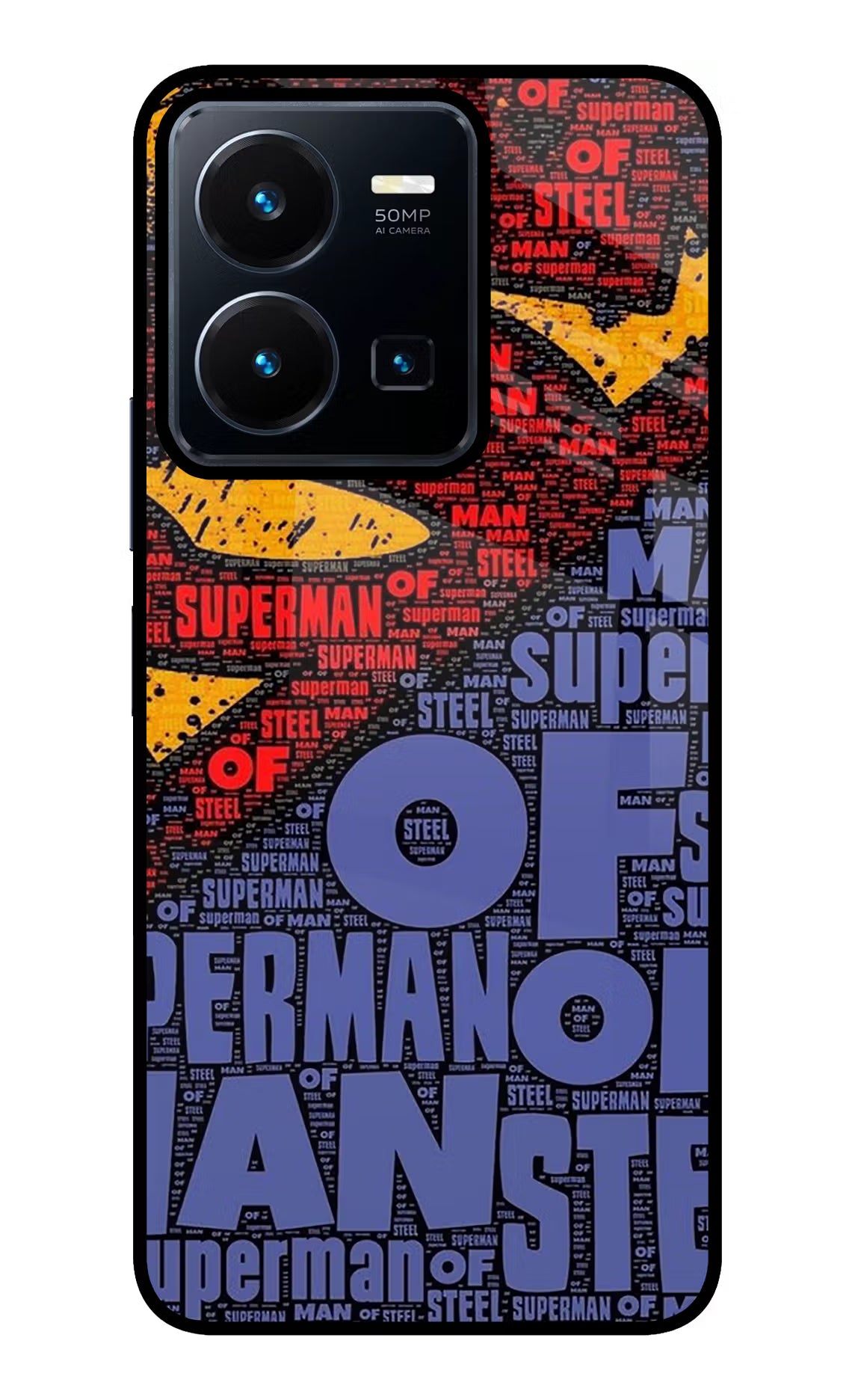 Superman Vivo Y35 Glass Case Back Cover by Casekaro
