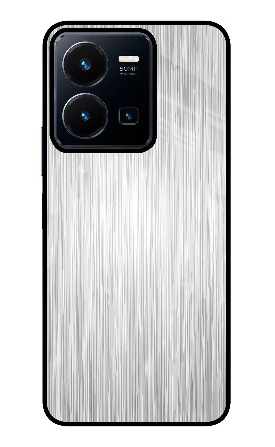 Wooden Grey Texture Vivo Y35 Glass Case Back Cover by Casekaro