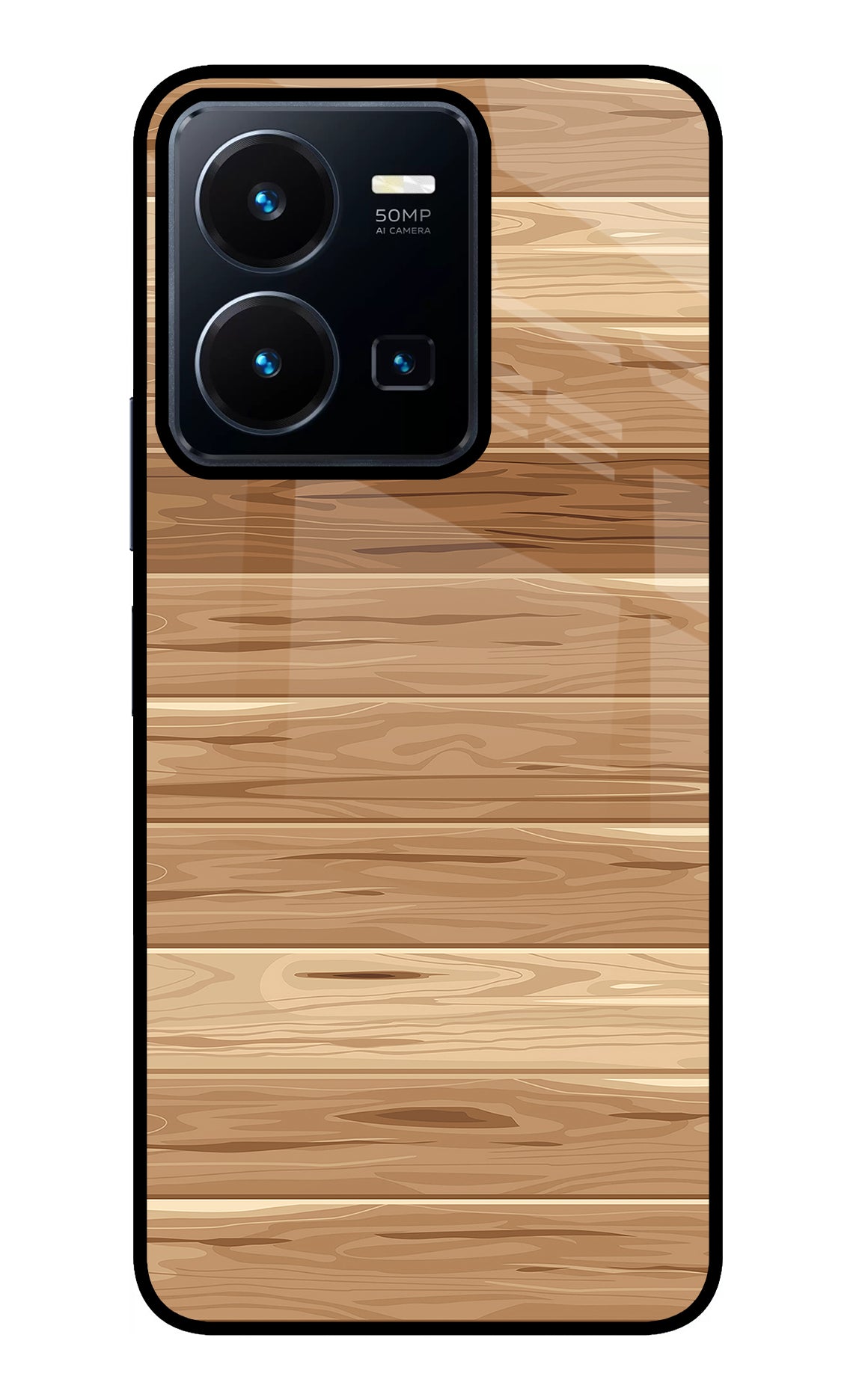 Wooden Vector Vivo Y35 Back Cover