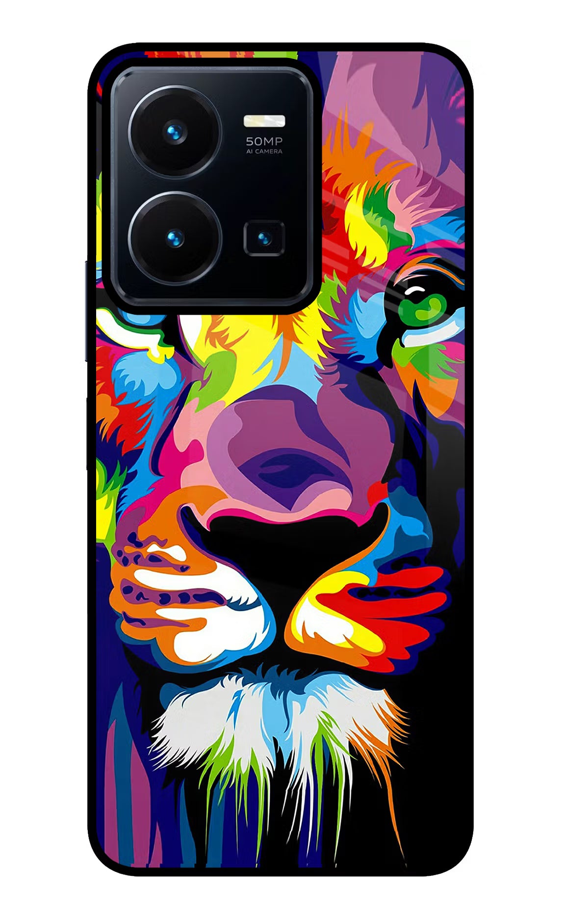Lion Vivo Y35 Glass Case Back Cover by Casekaro