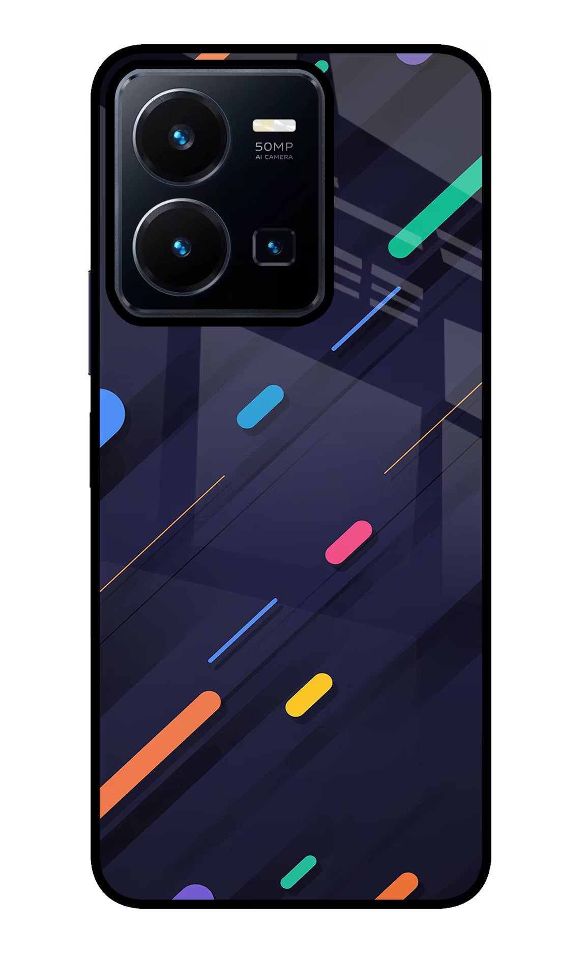 Abstract Design Vivo Y35 Glass Case Back Cover by Casekaro