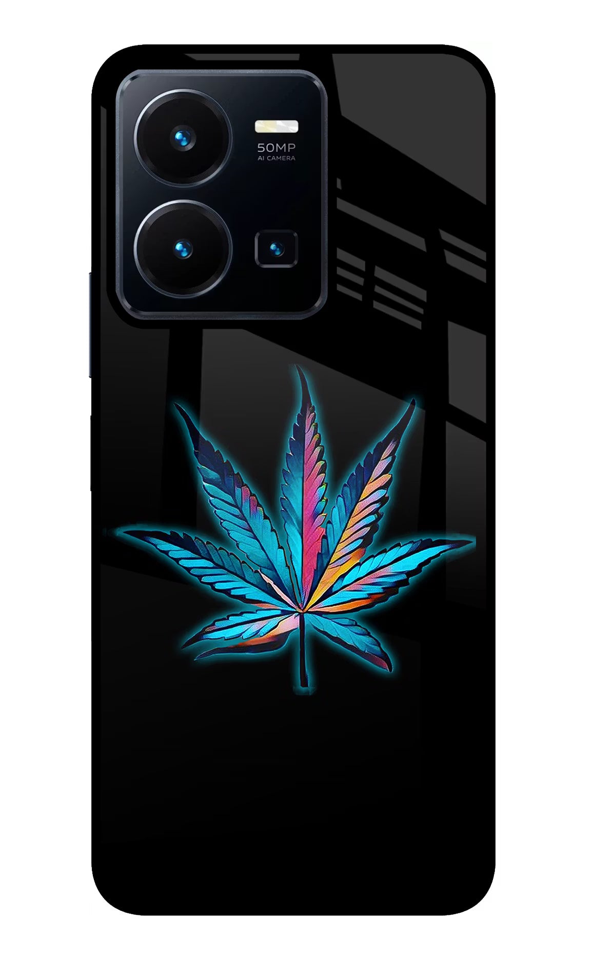 Weed Vivo Y35 Glass Case Back Cover by Casekaro