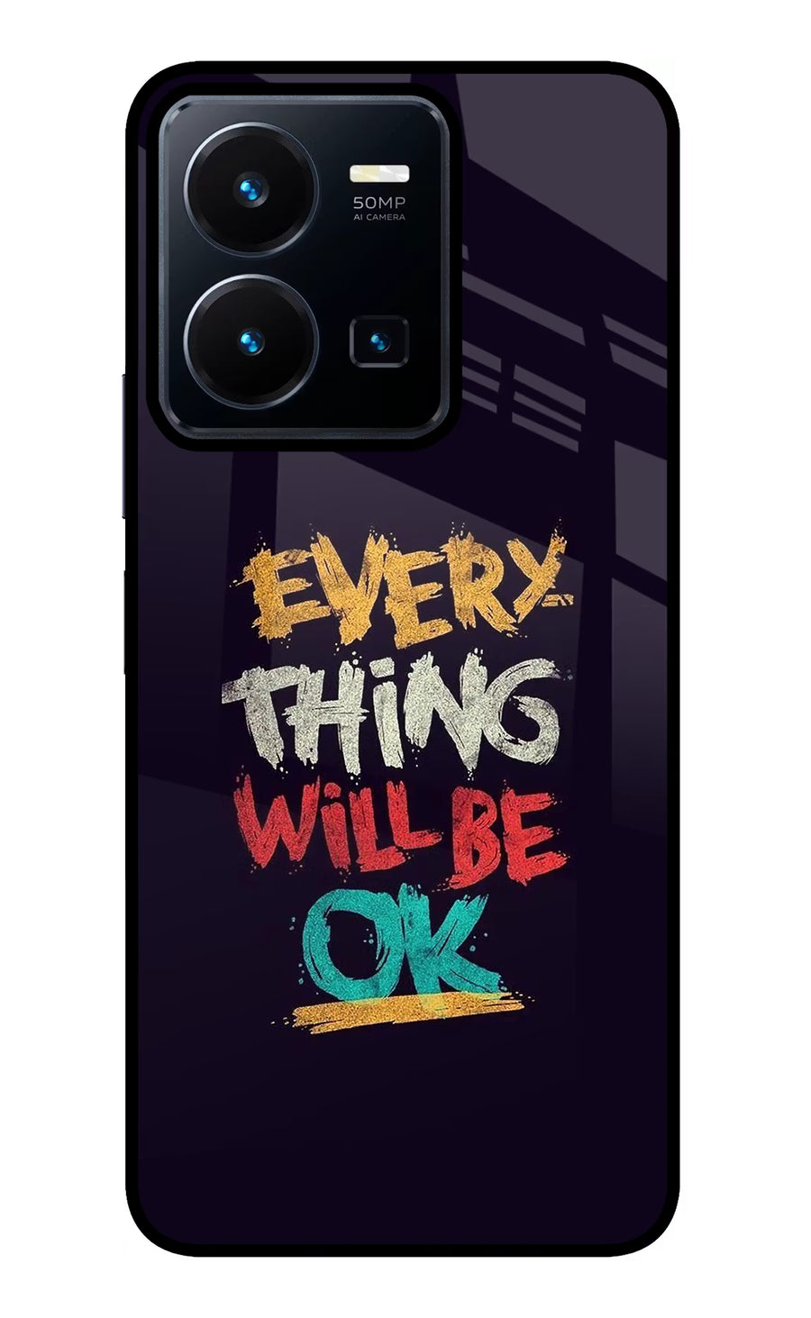 Everything Will Be Ok Vivo Y35 Back Cover, Glass case