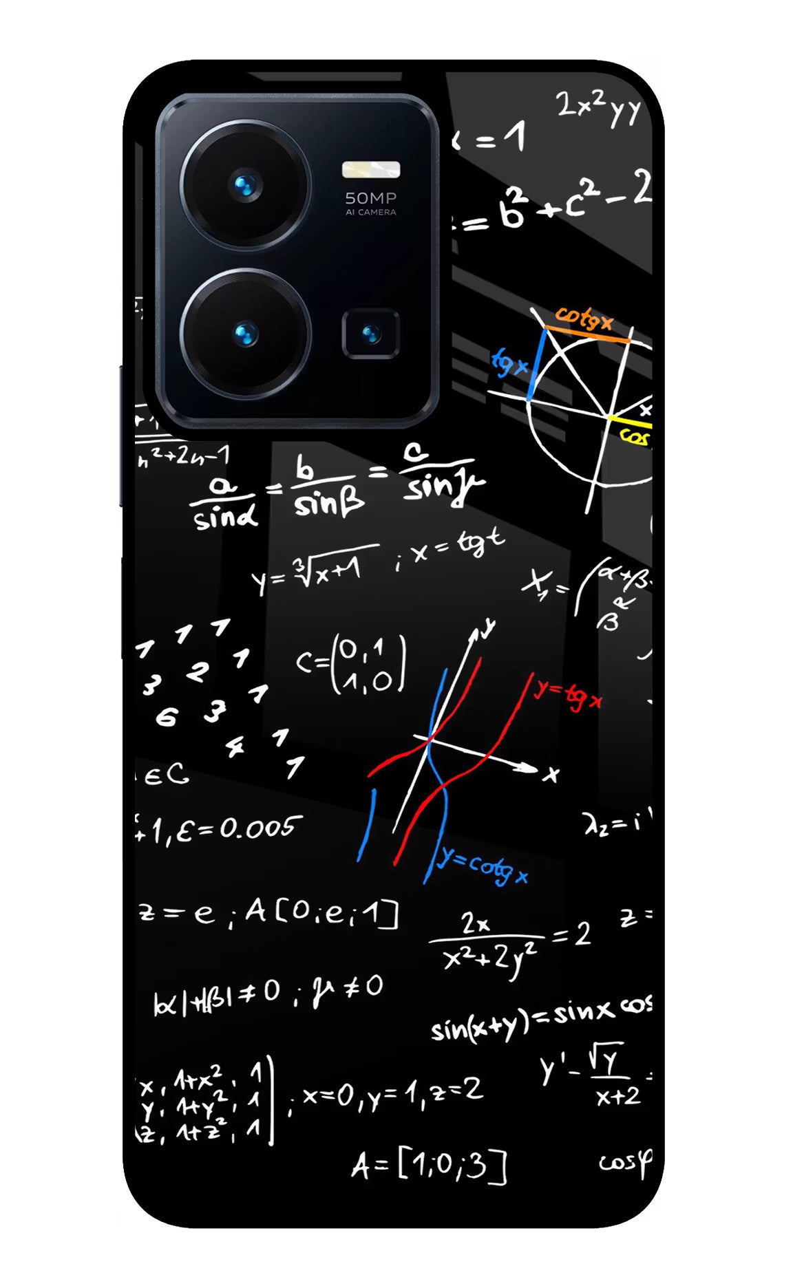 Mathematics Formula Vivo Y35 Glass Case Back Cover by Casekaro
