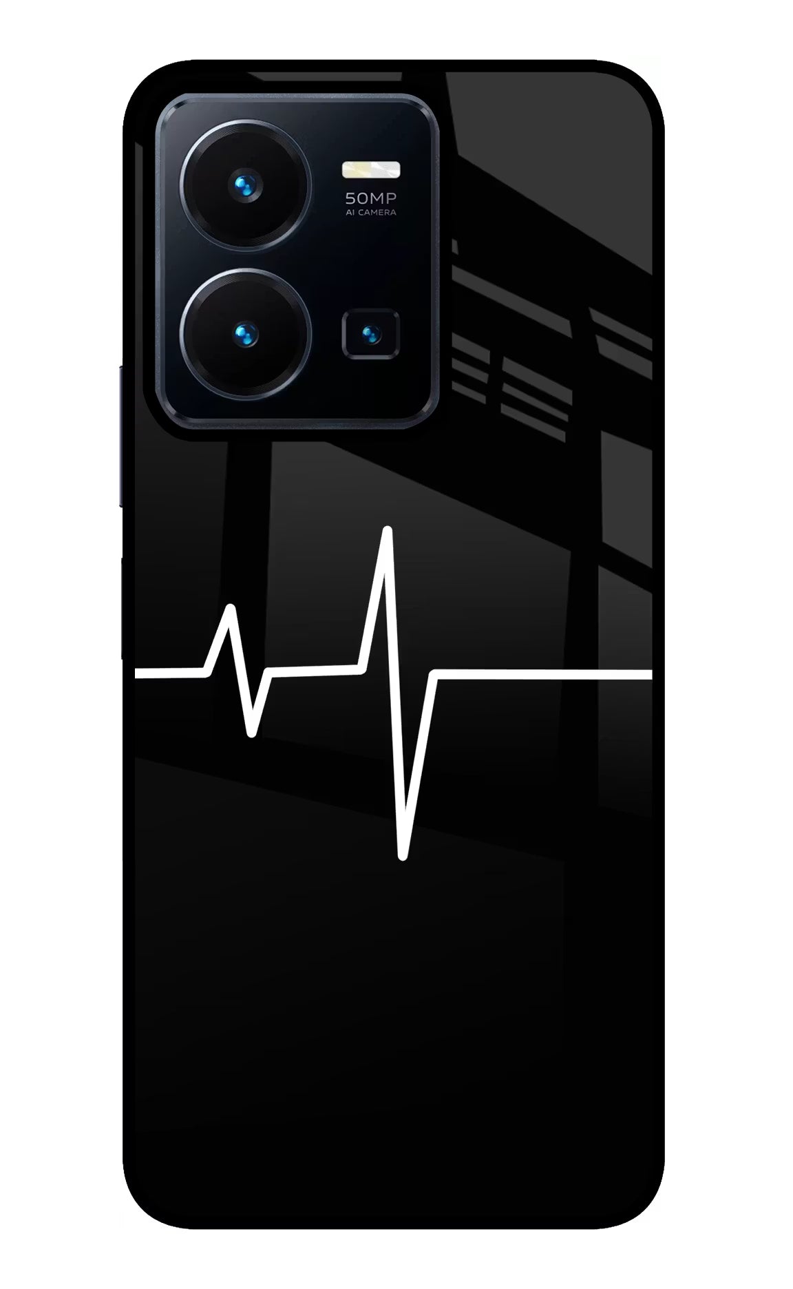 Heart Beats Vivo Y35 Glass Case Back Cover by Casekaro