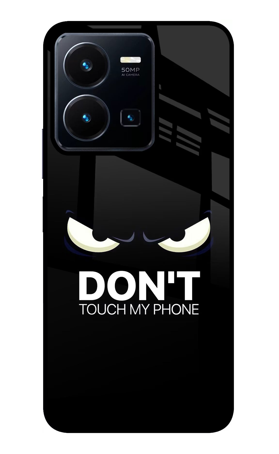 Don'T Touch My Phone Vivo Y35 Glass Case Back Cover by Casekaro