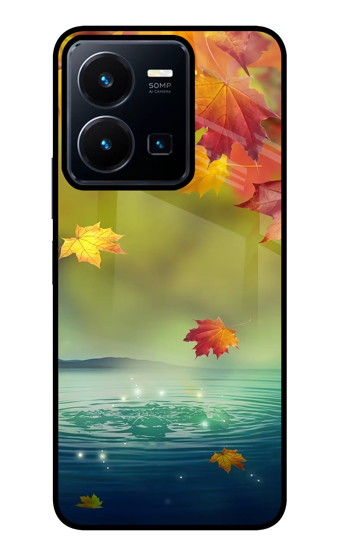 Flowers Vivo Y35 Glass Case Back Cover by Casekaro