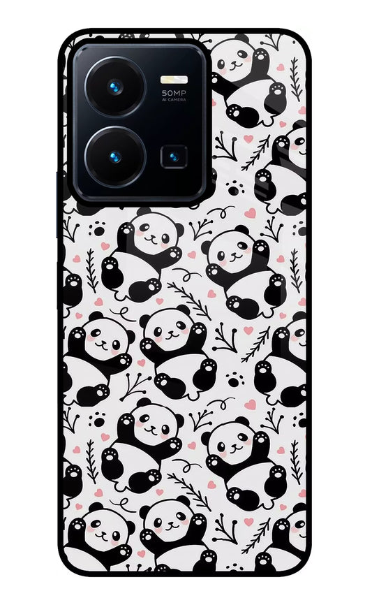 Cute Panda Vivo Y35 Glass Case