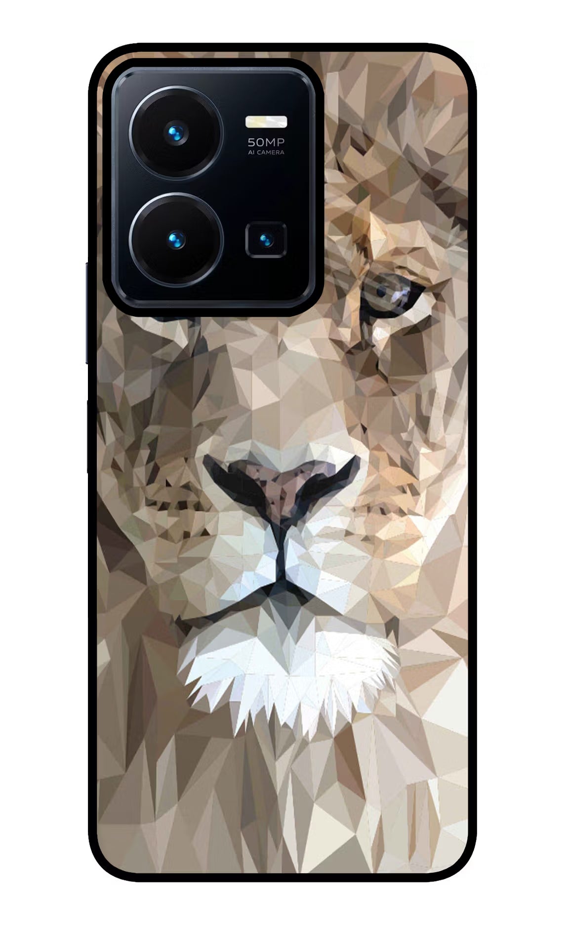 Lion Art Vivo Y35 Glass Case Back Cover by Casekaro