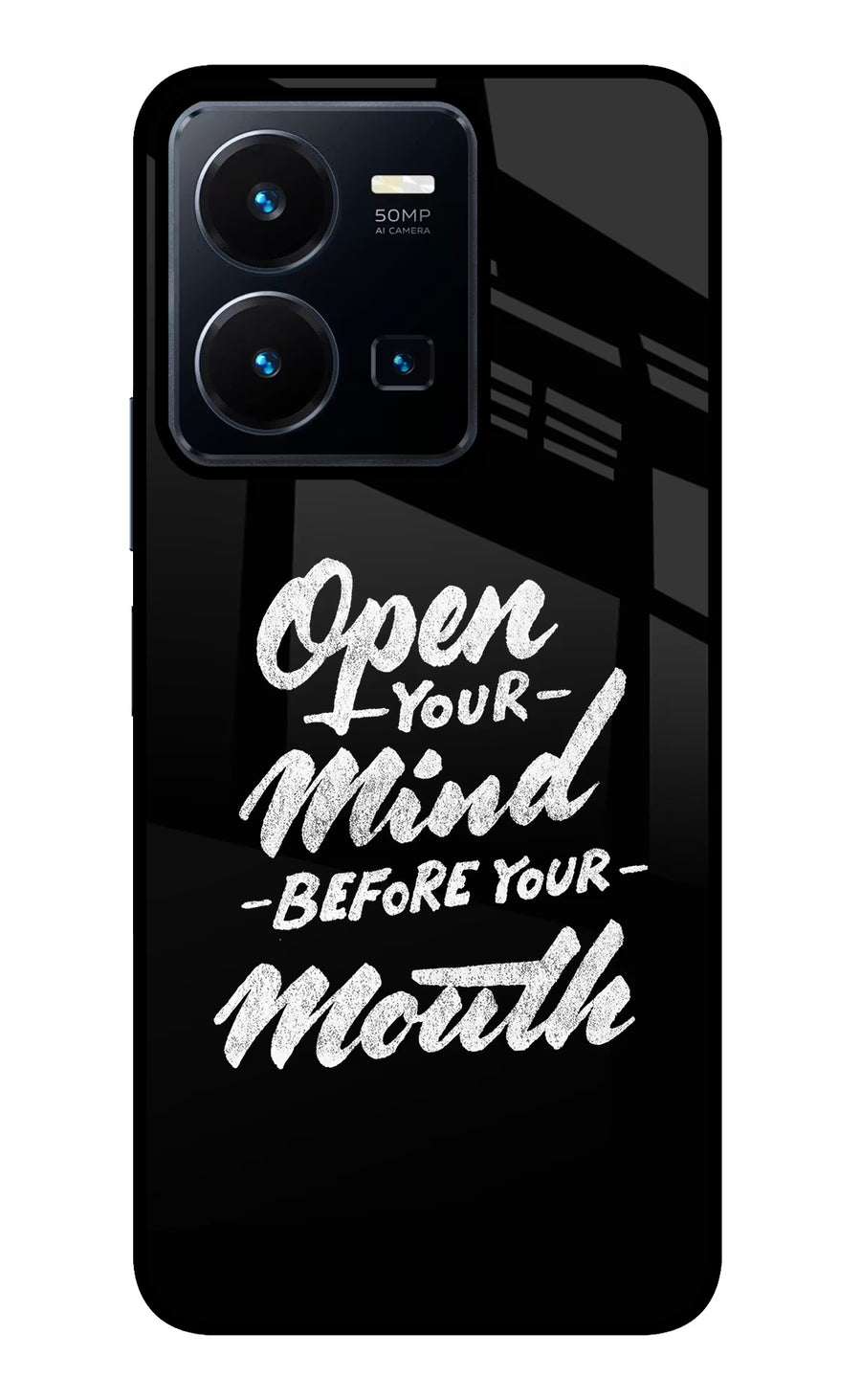 Open Your Mind Before Your Mouth Vivo Y35 Back Cover, Glass case