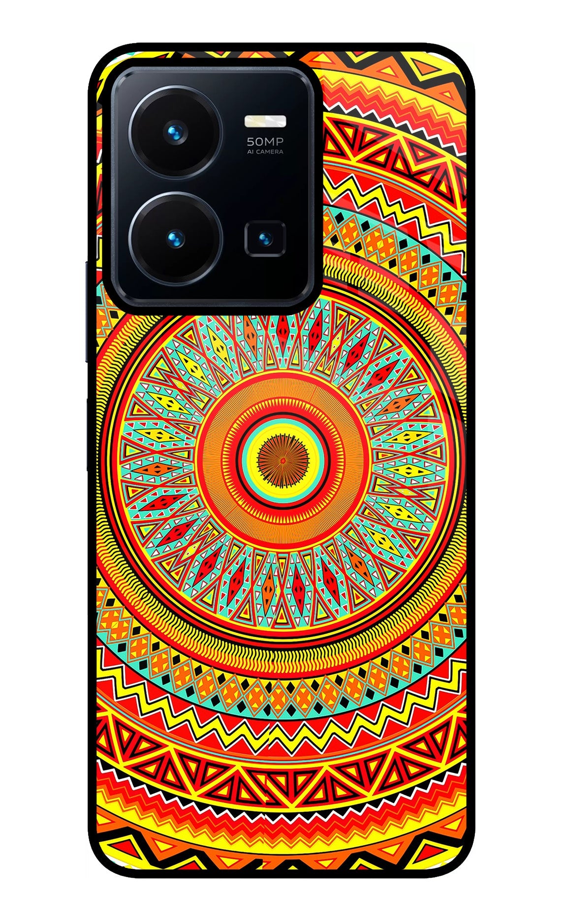 Mandala Pattern Vivo Y35 Glass Case