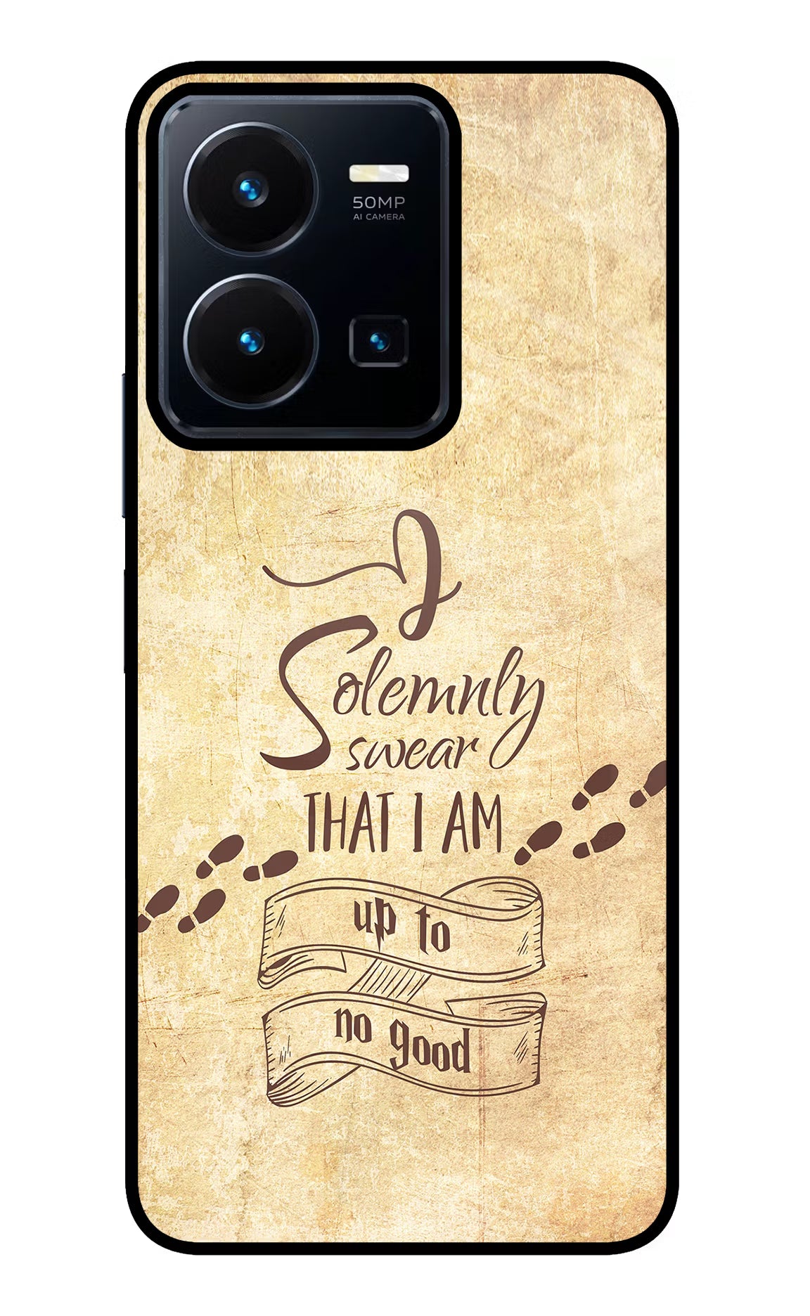 I Solemnly swear that i up to no good Vivo Y35 Glass Case Back Cover by Casekaro