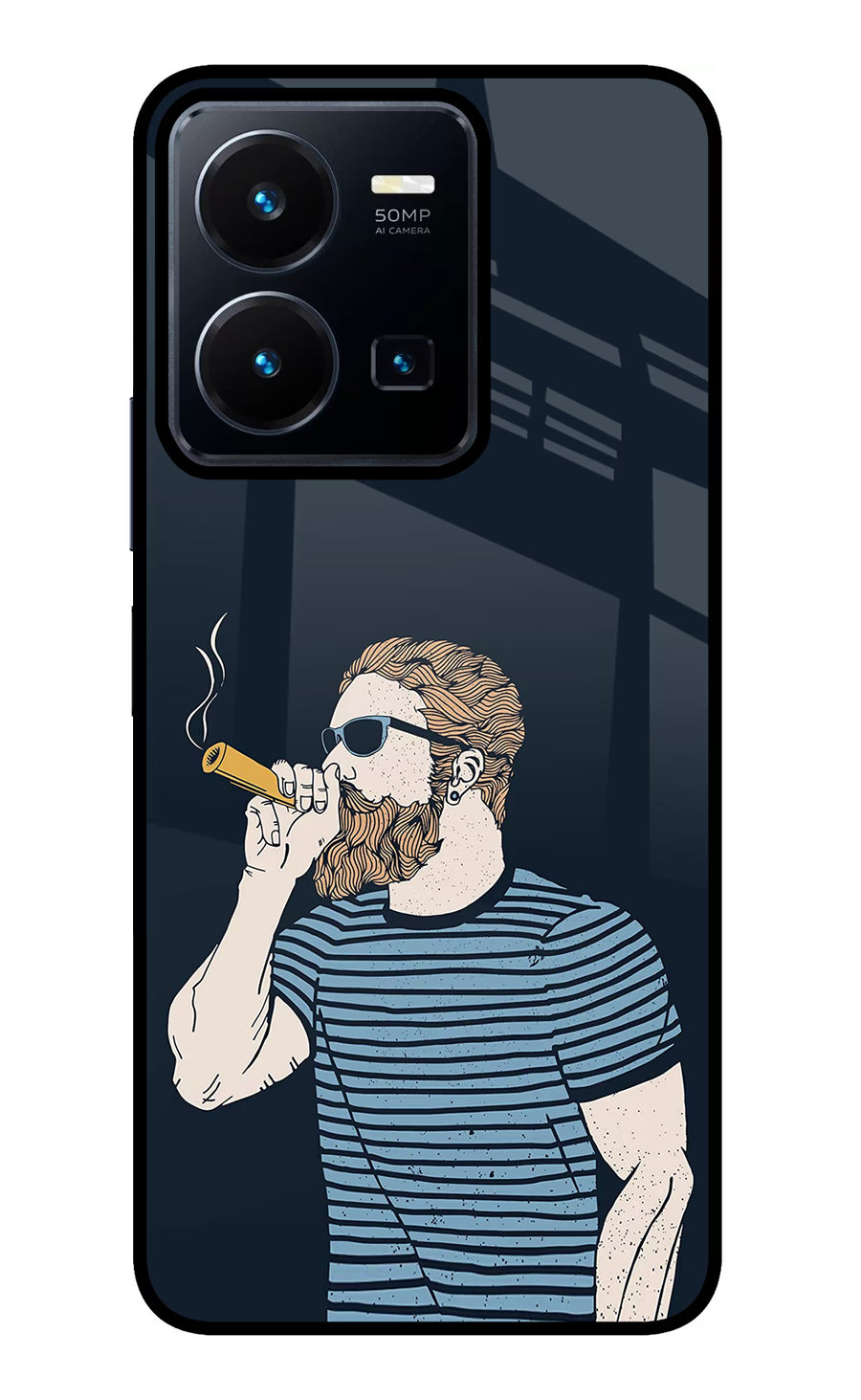 Smoking Vivo Y35 Back Cover, Glass case