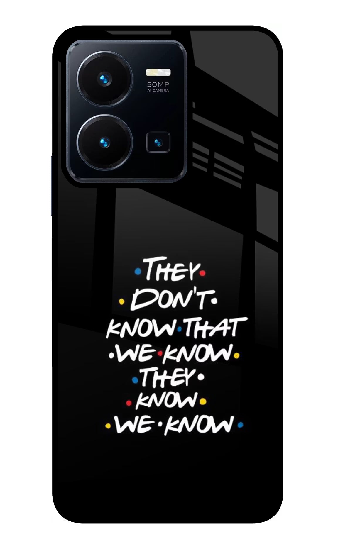 FRIENDS Dialogue Vivo Y35 Glass Case Back Cover by Casekaro