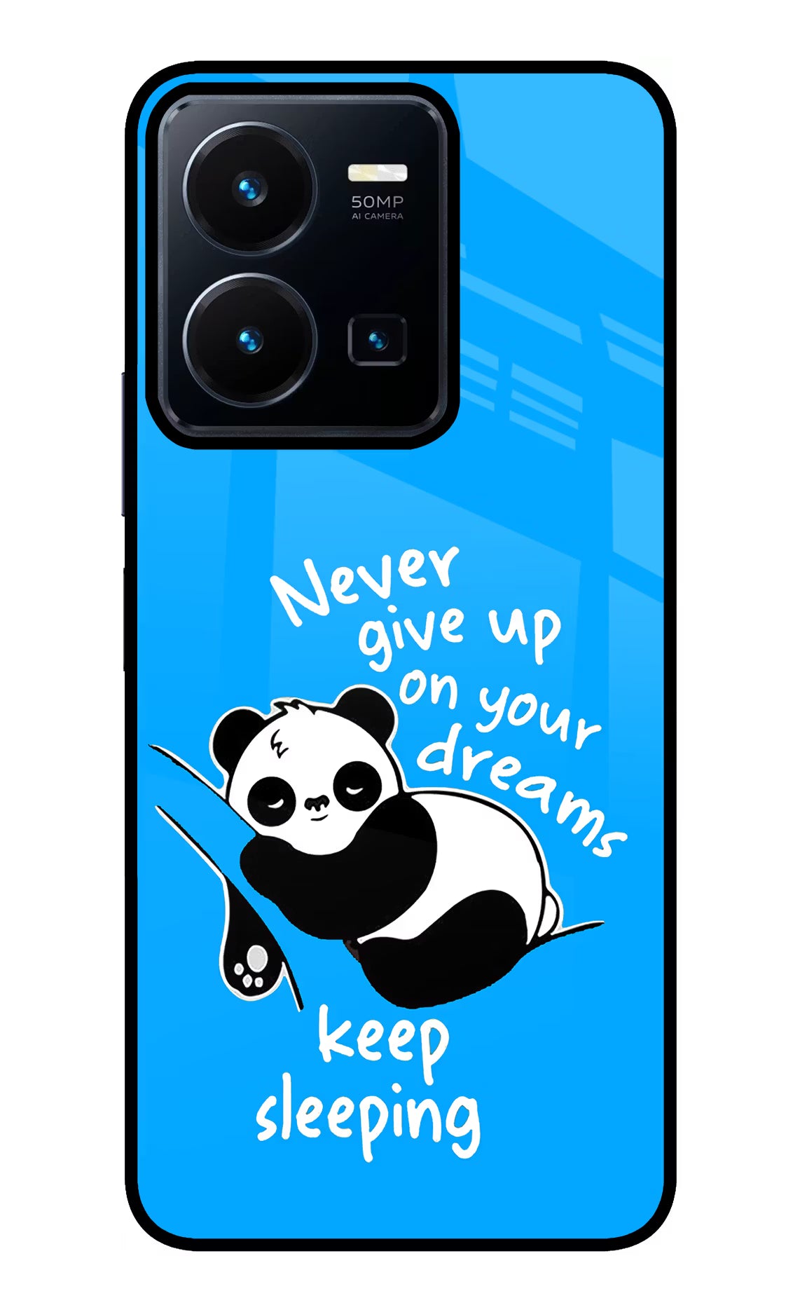 Keep Sleeping Vivo Y35 Glass Case Back Cover by Casekaro