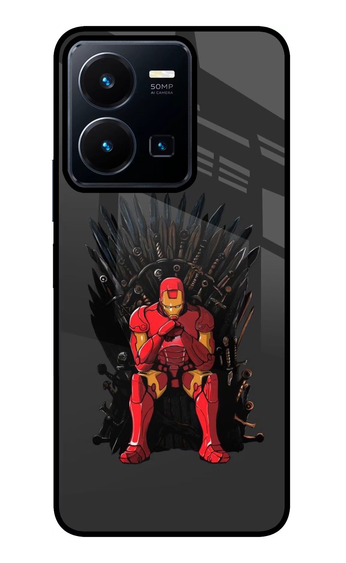 Ironman Throne Vivo Y35 Glass Case Back Cover by Casekaro