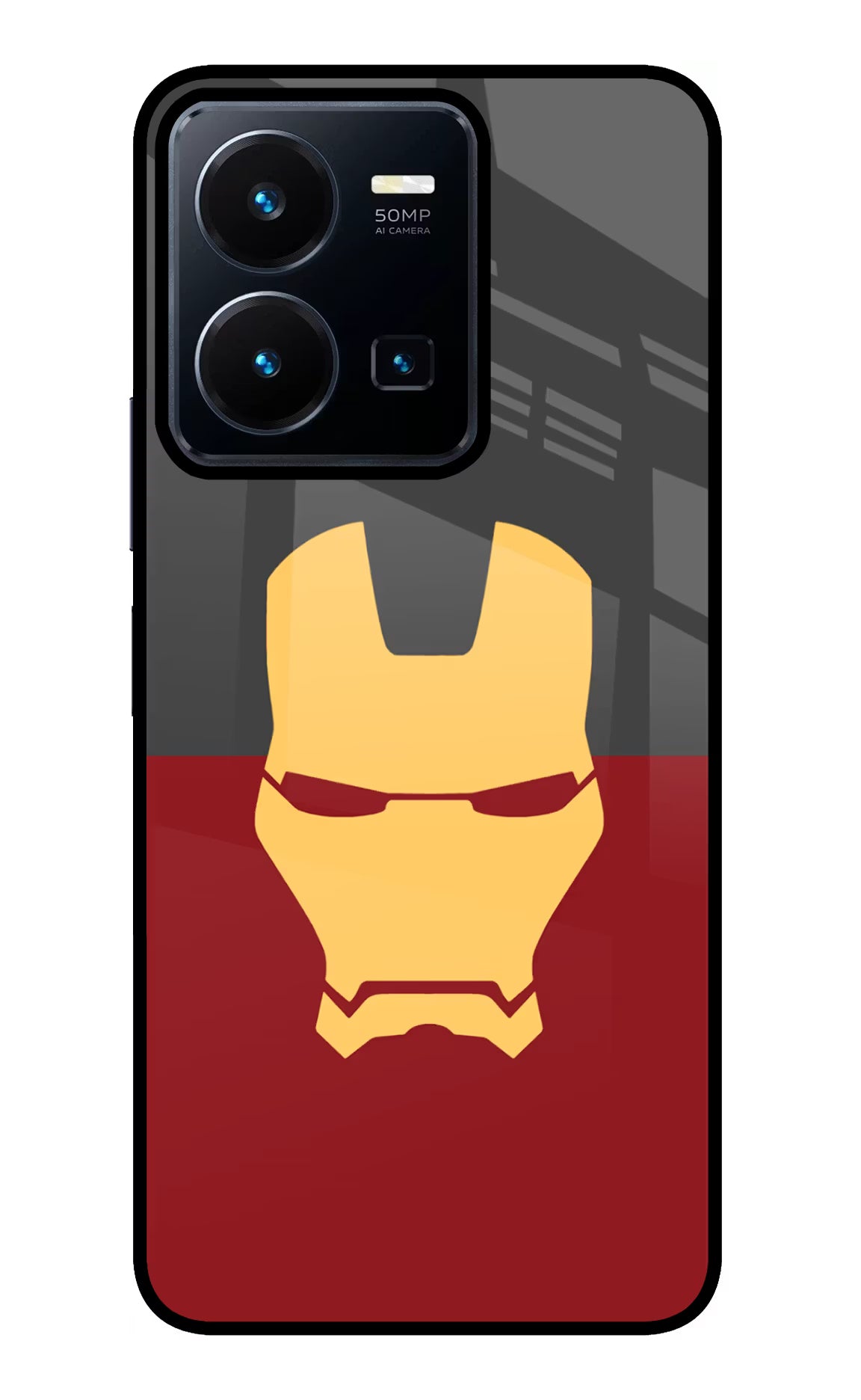 Ironman Vivo Y35 Glass Case Back Cover by Casekaro