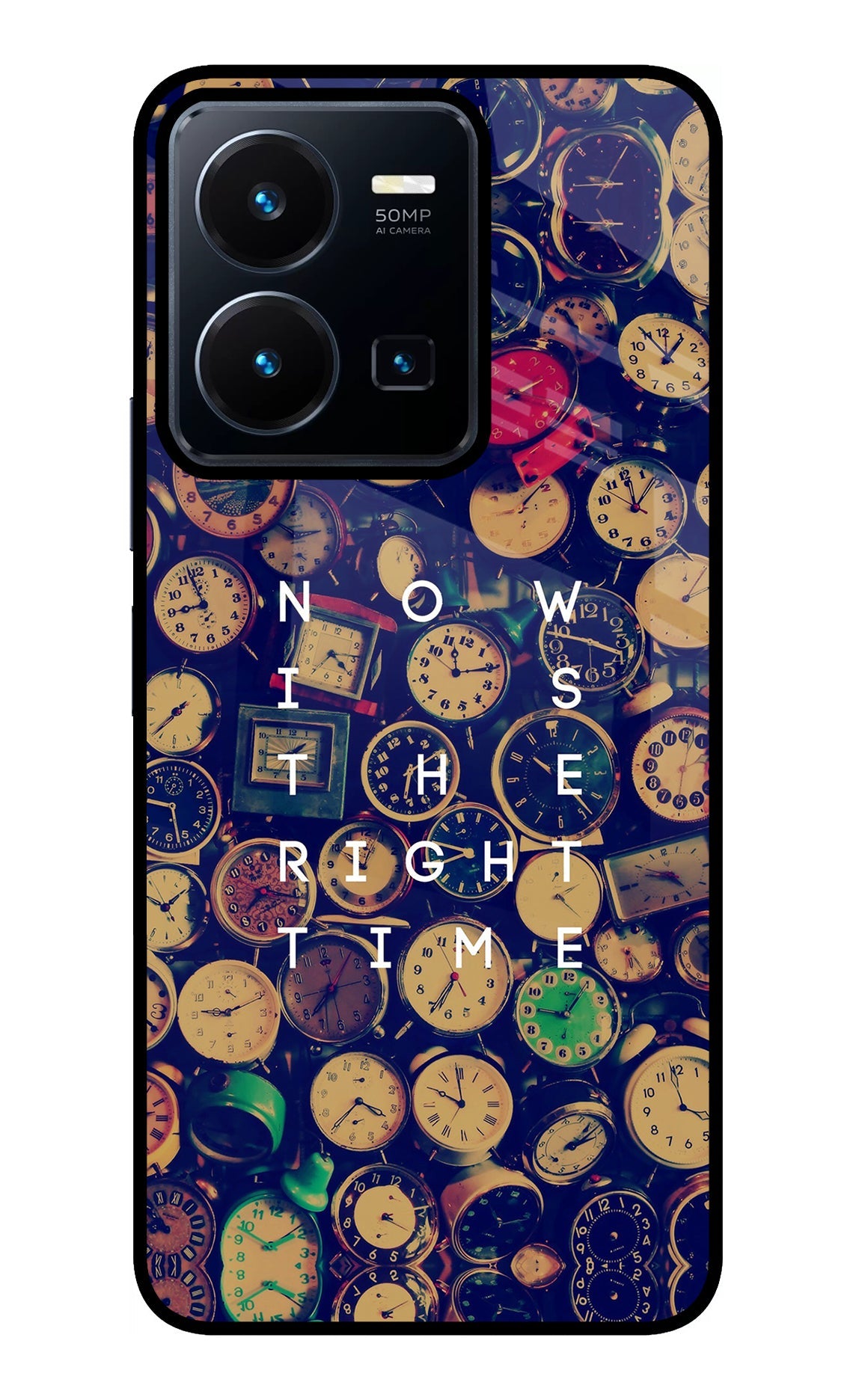 Now is the Right Time Quote Vivo Y35 Glass Case