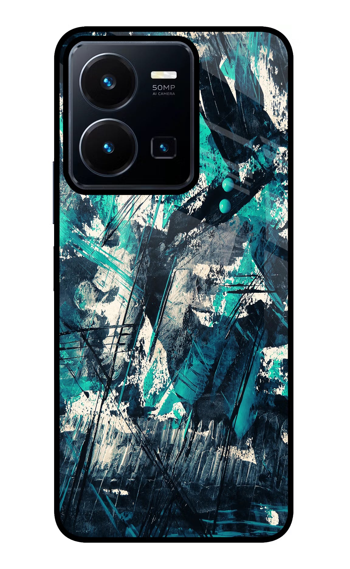 Artwork Vivo Y35 Glass Case Back Cover by Casekaro