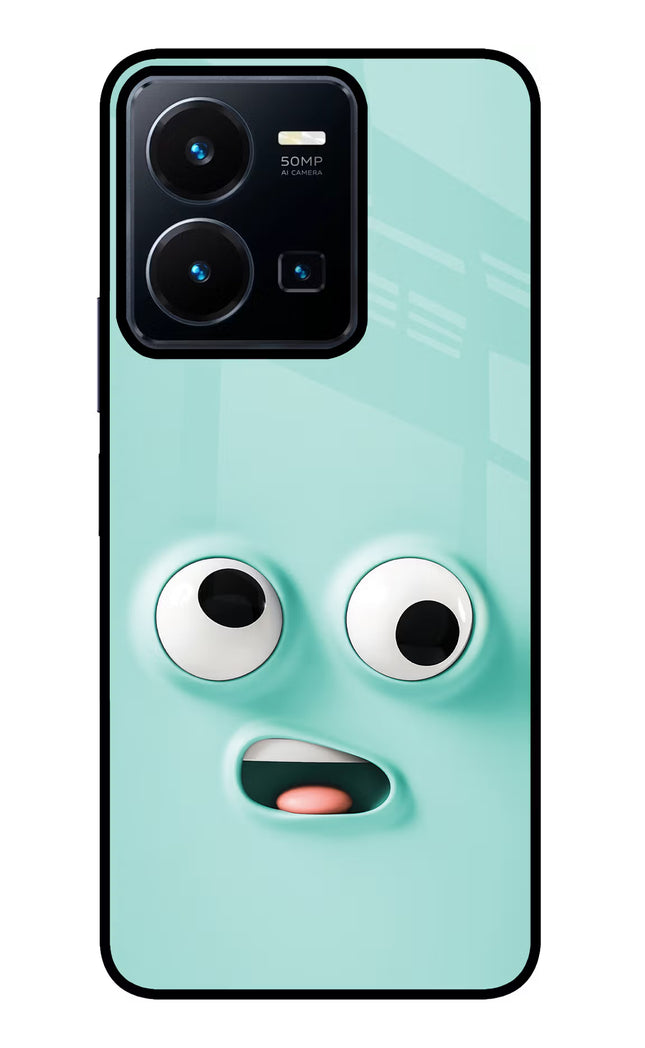 Funny Cartoon Vivo Y35 Glass Case Back Cover by Casekaro