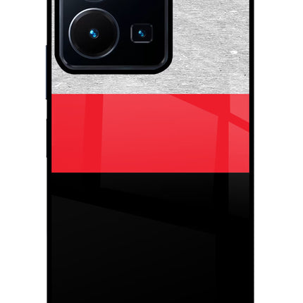 Tri Color Pattern Vivo Y35 Glass Case